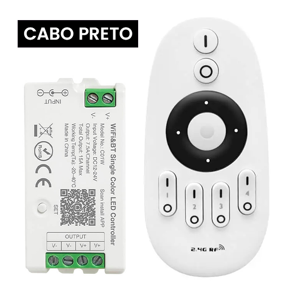 Branco com cabo preto